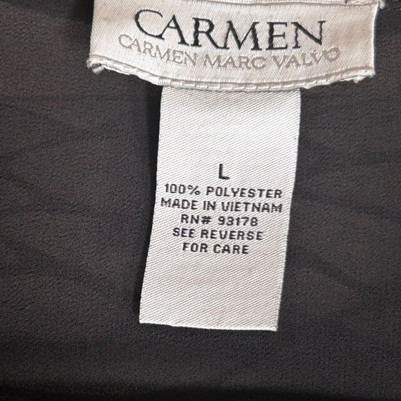 Carmen Marc Valvo Black Studded Blouse - Picture 2 of 10